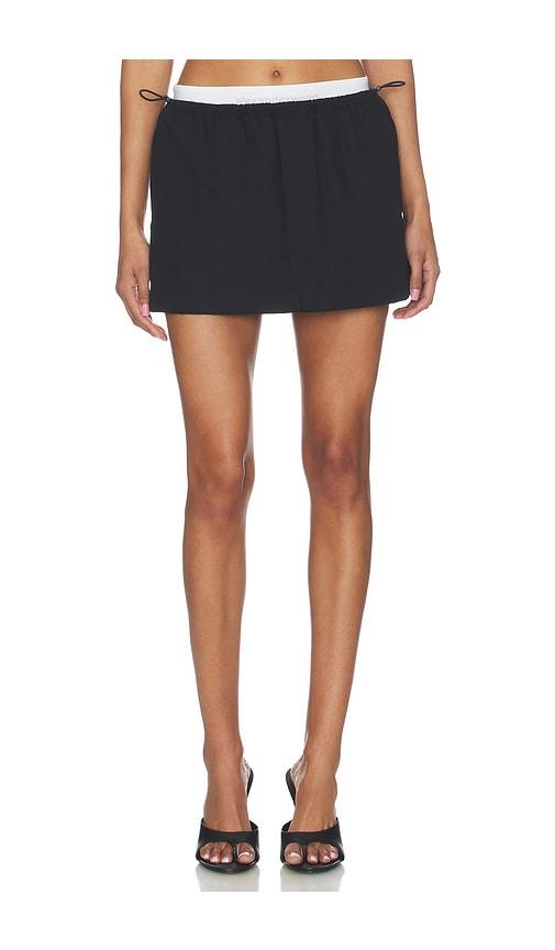 Alexander Wang Mid Rise Mini Logo Elastic Skirt in Black by ALEXANDER WANG