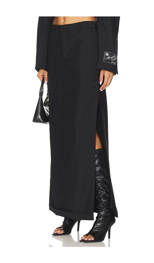 Alexander Wang Mid Rise Tailored Maxi Skirt in Black by ALEXANDER WANG