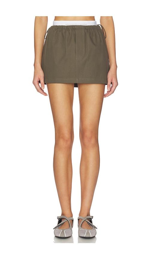 Alexander Wang Mini Logo Skirt in Green by ALEXANDER WANG
