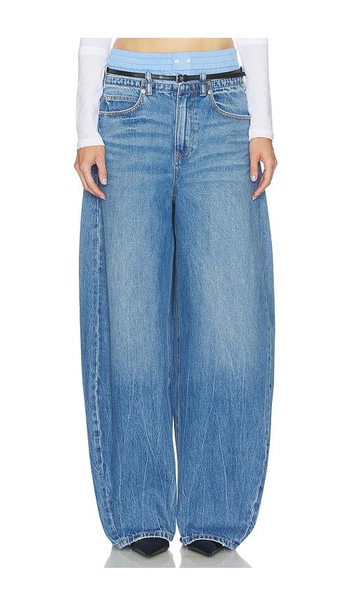 Alexander Wang Prestyle Blow Up Jeans With Leather Belt And Boxer in Blue by ALEXANDER WANG
