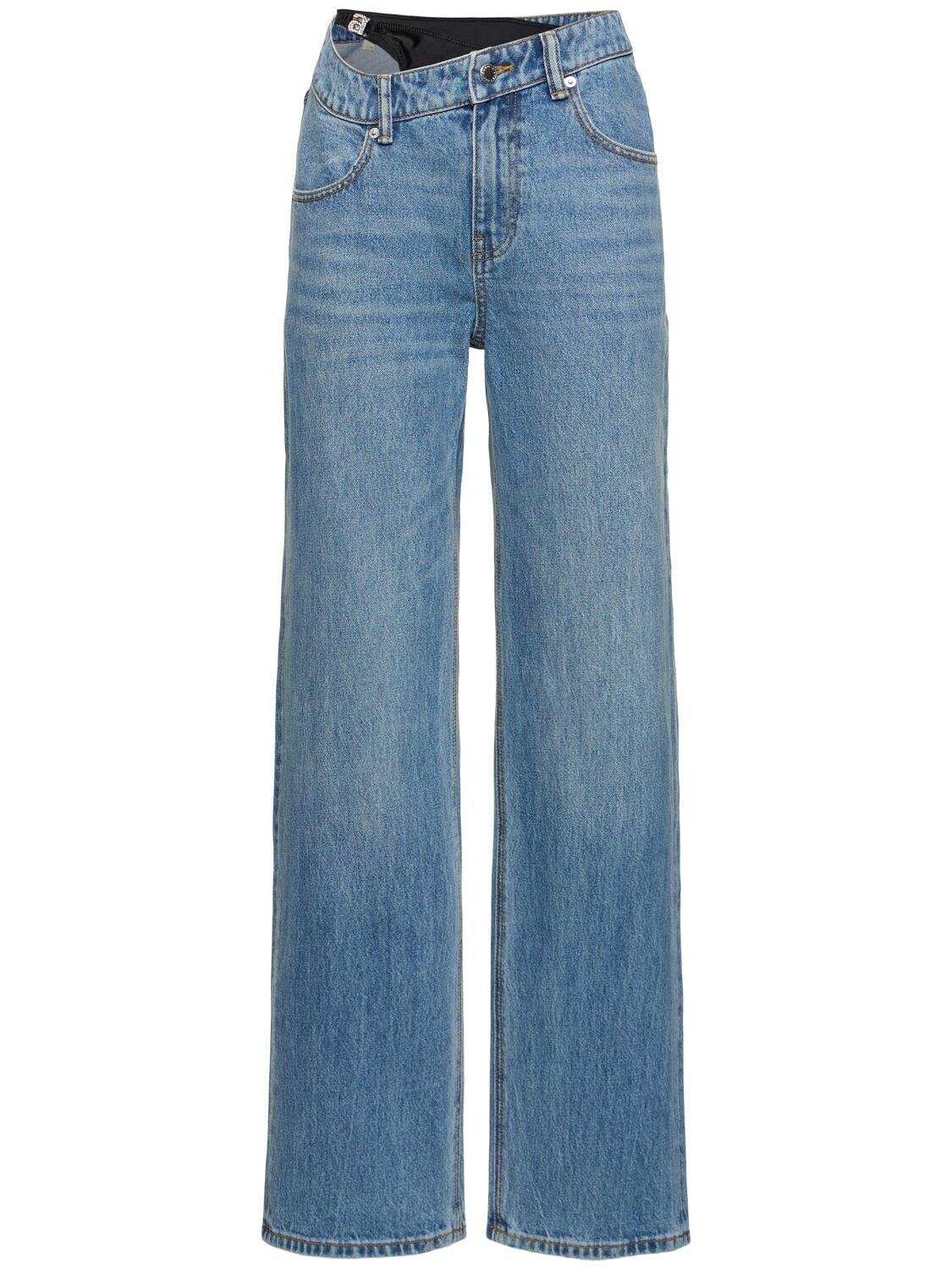 Asymmetrical Waistband Cotton Jeans by ALEXANDER WANG