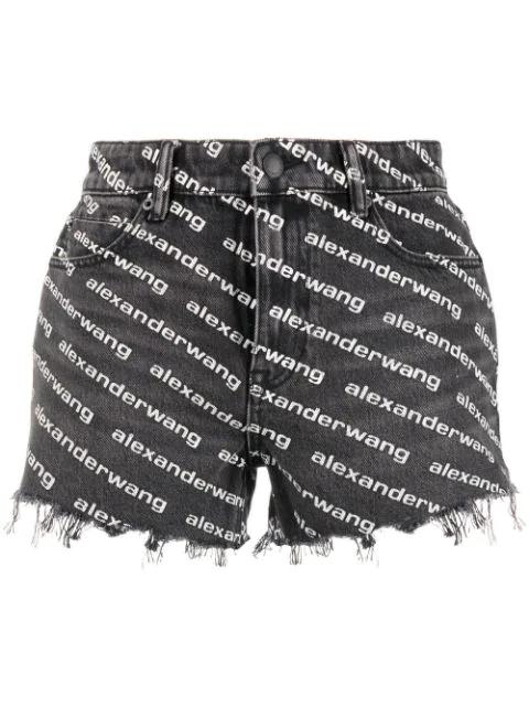 BITE SHORT W/ WHITE LOGO - GREY AGED/WHITE by ALEXANDER WANG