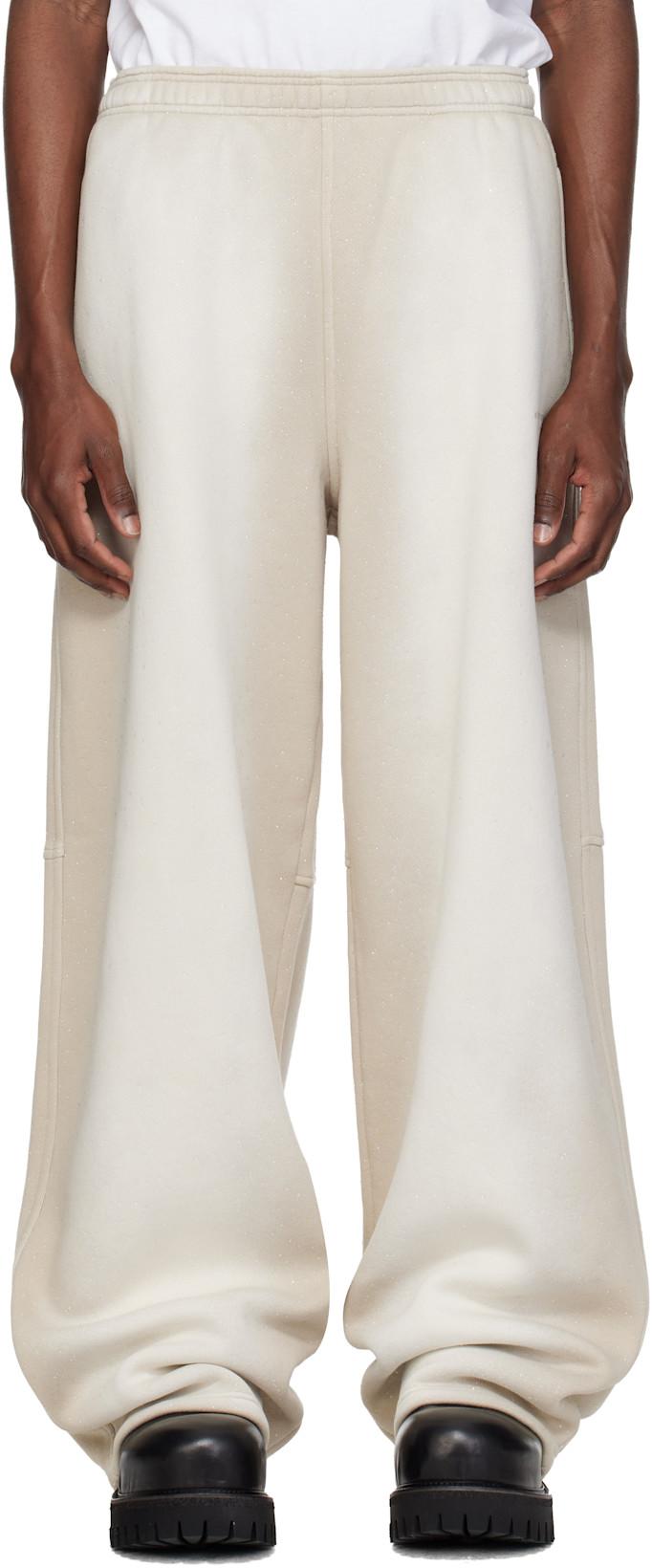 Beige Allover Hotfix Mid-Rise Sweatpants by ALEXANDER WANG