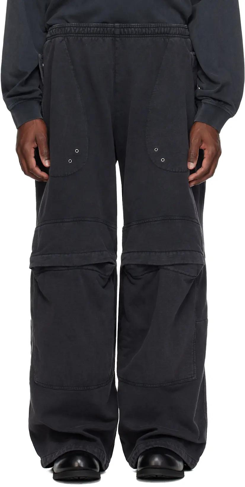 Black Articulated Mid-Rise Cargo Sweatpants by ALEXANDER WANG