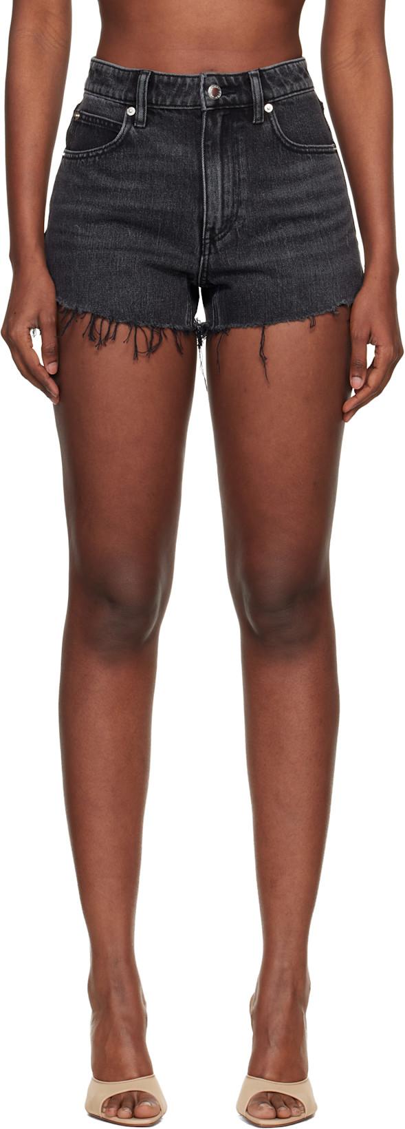 Black Denim Bite Shorts by ALEXANDER WANG