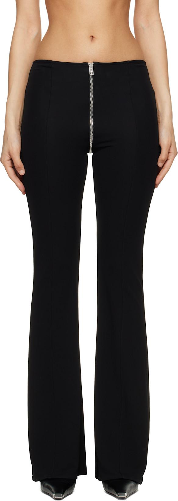 Black Mid-Rise Zipper Trousers by ALEXANDER WANG