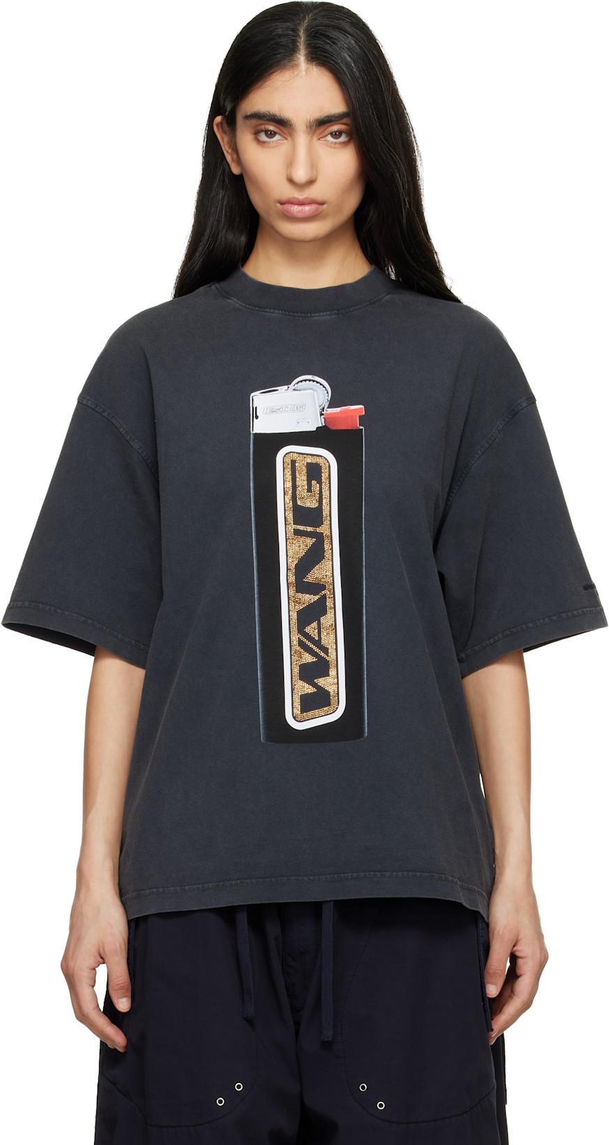 Black Oversized Graphic T-shirt by ALEXANDER WANG