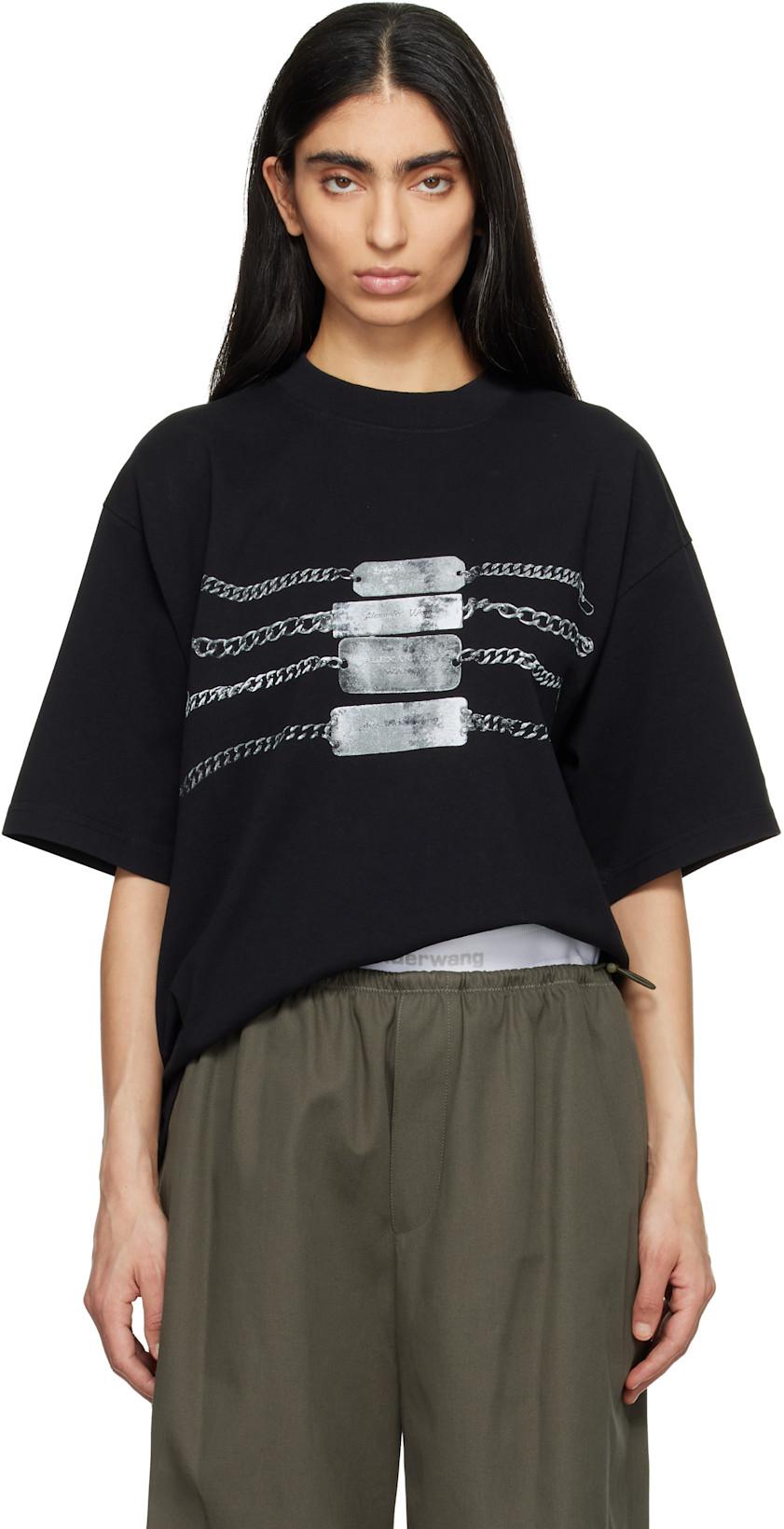 Black Oversized Graphic T-shirt by ALEXANDER WANG