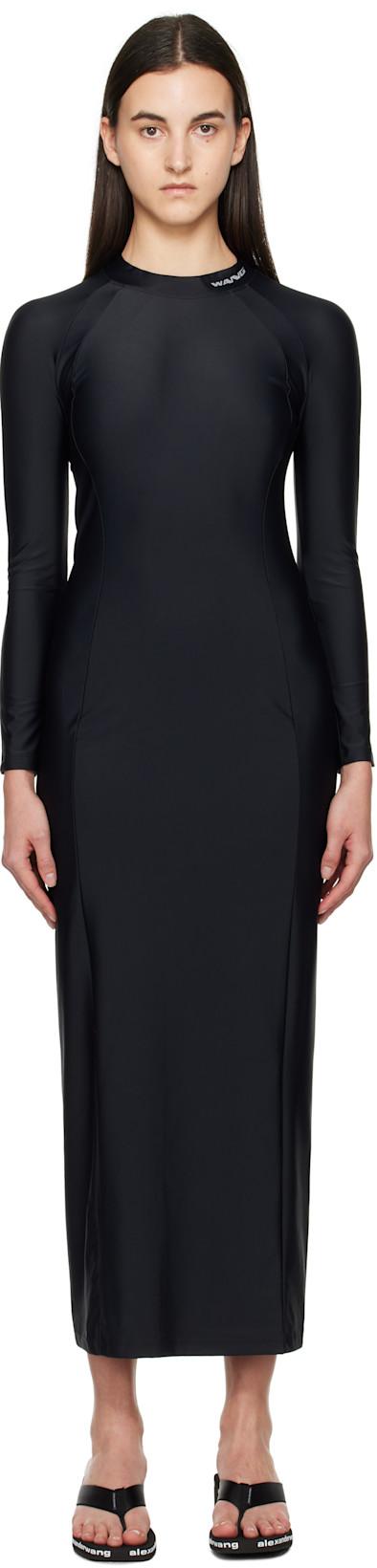 Black Rashguard L/S Maxi Dress by ALEXANDER WANG
