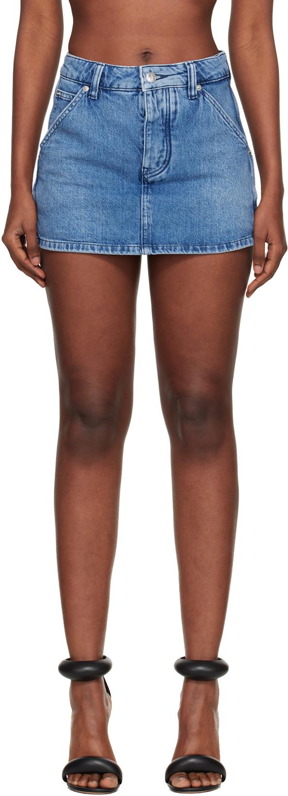 Blue Denim Carpenter Mini Skort by ALEXANDER WANG