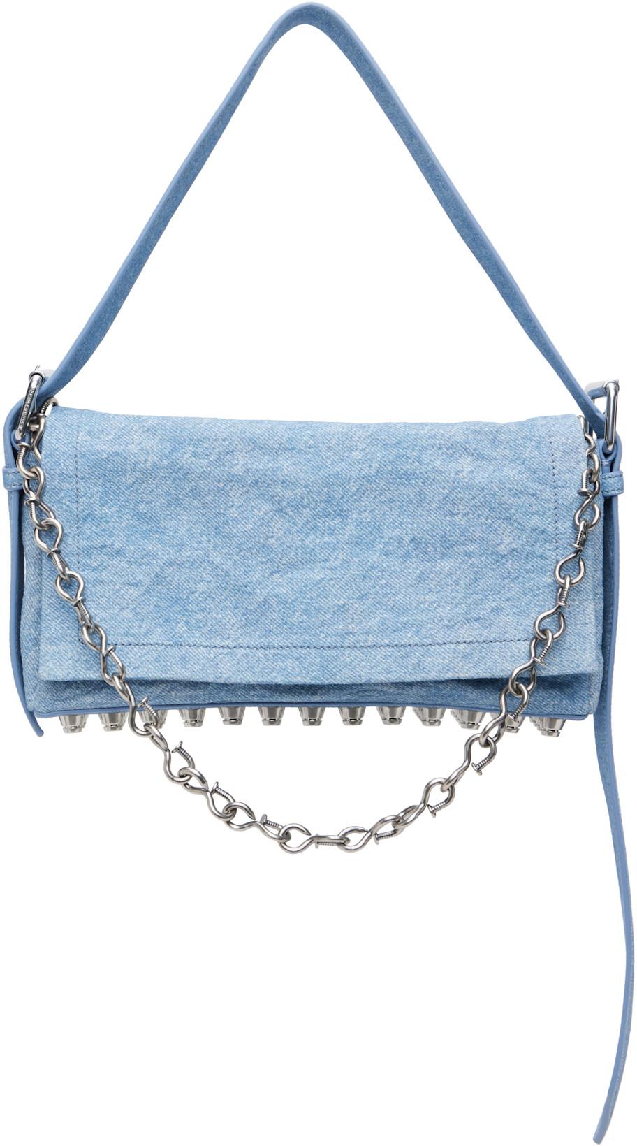 Blue Denim Ricco Medium Flap Bag by ALEXANDER WANG