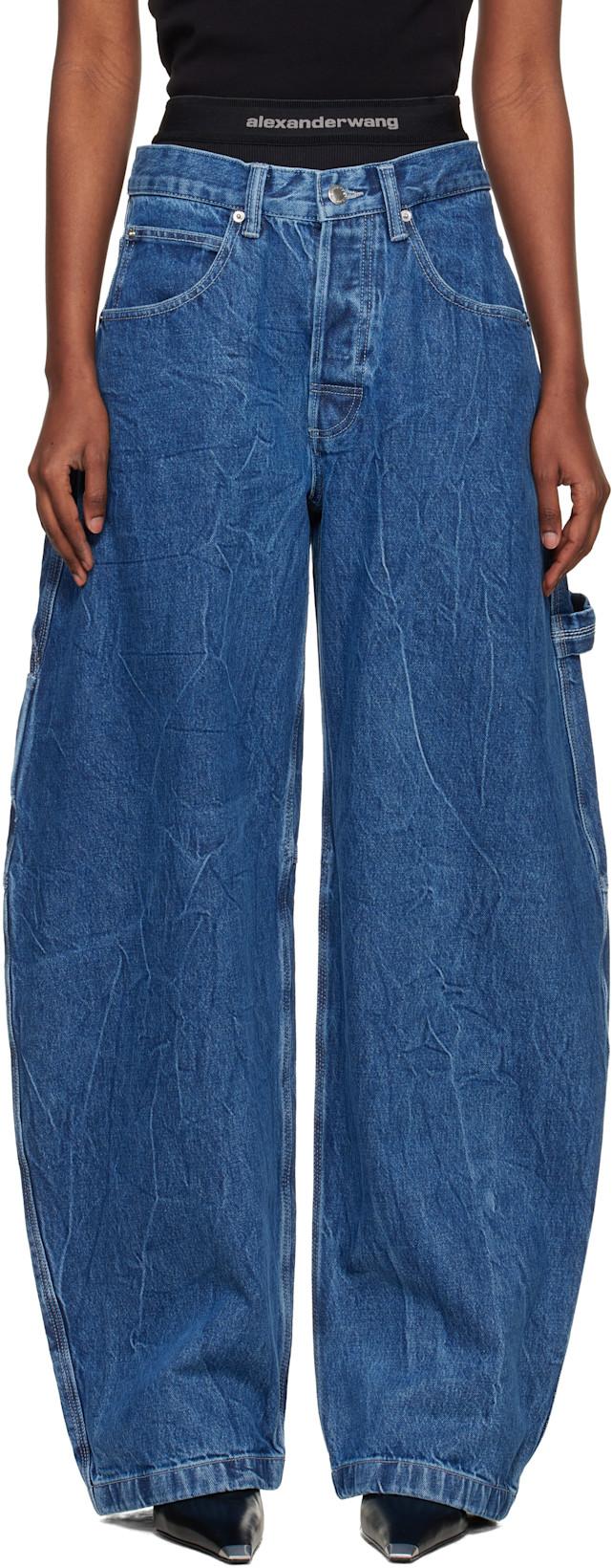 Blue Pre-Styled Mid-Rise Oversized Jeans by ALEXANDER WANG