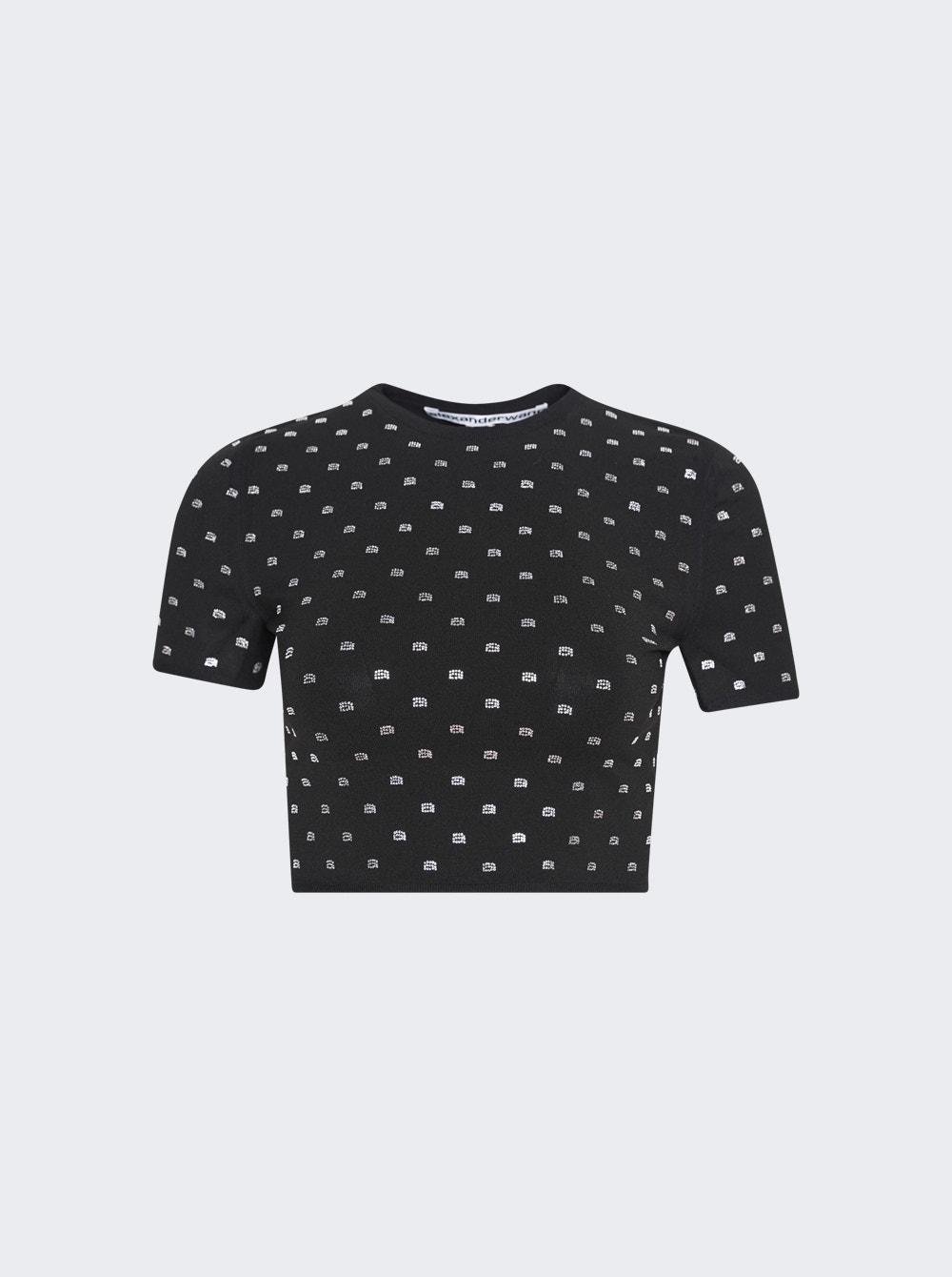 Crystal Logo Short Sleeve T-Shirt Black by ALEXANDER WANG