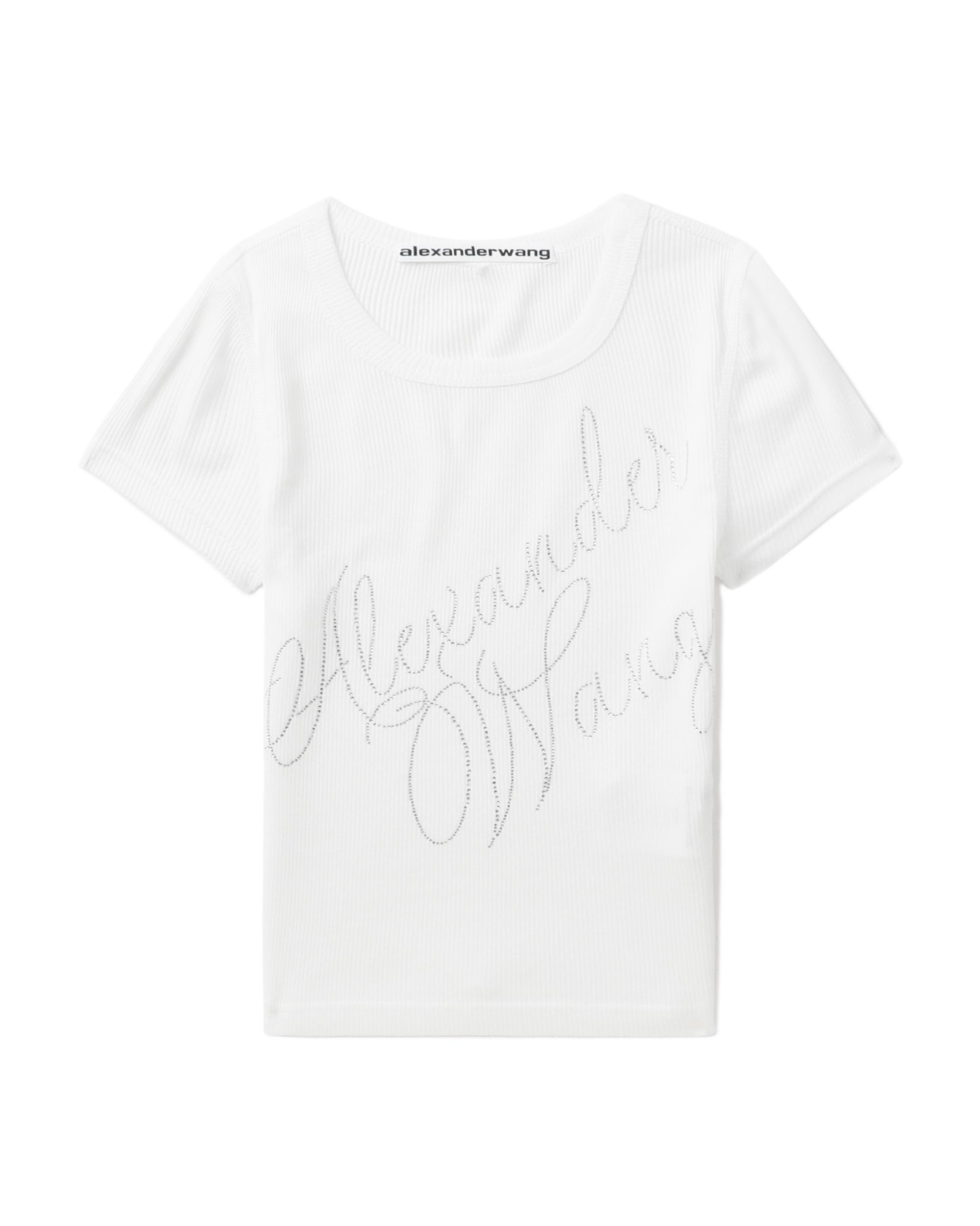 Crystal hotfix rib tee by ALEXANDER WANG