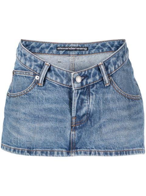 Dipped denim skort by ALEXANDER WANG