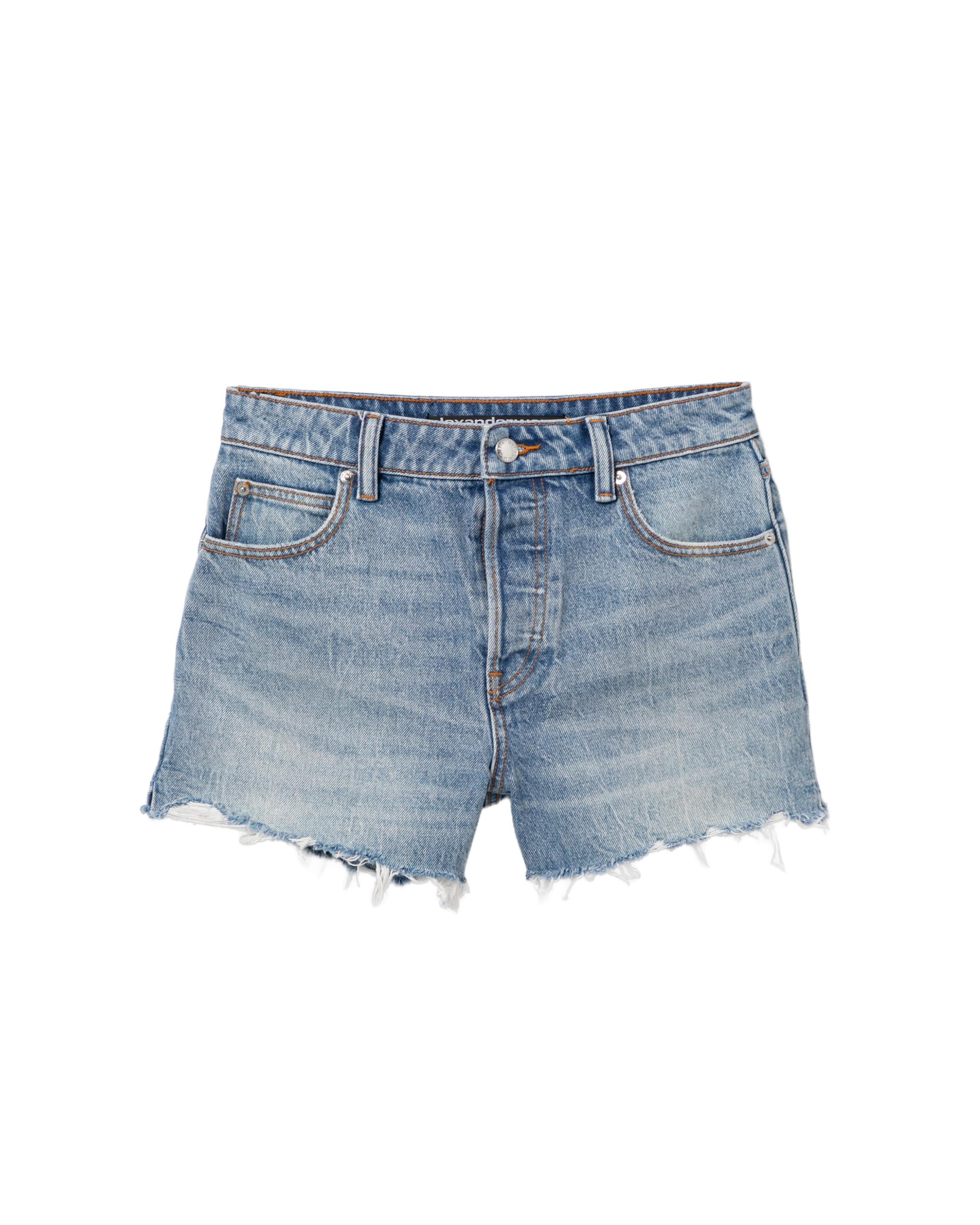 Distressed logo bite shorts by ALEXANDER WANG