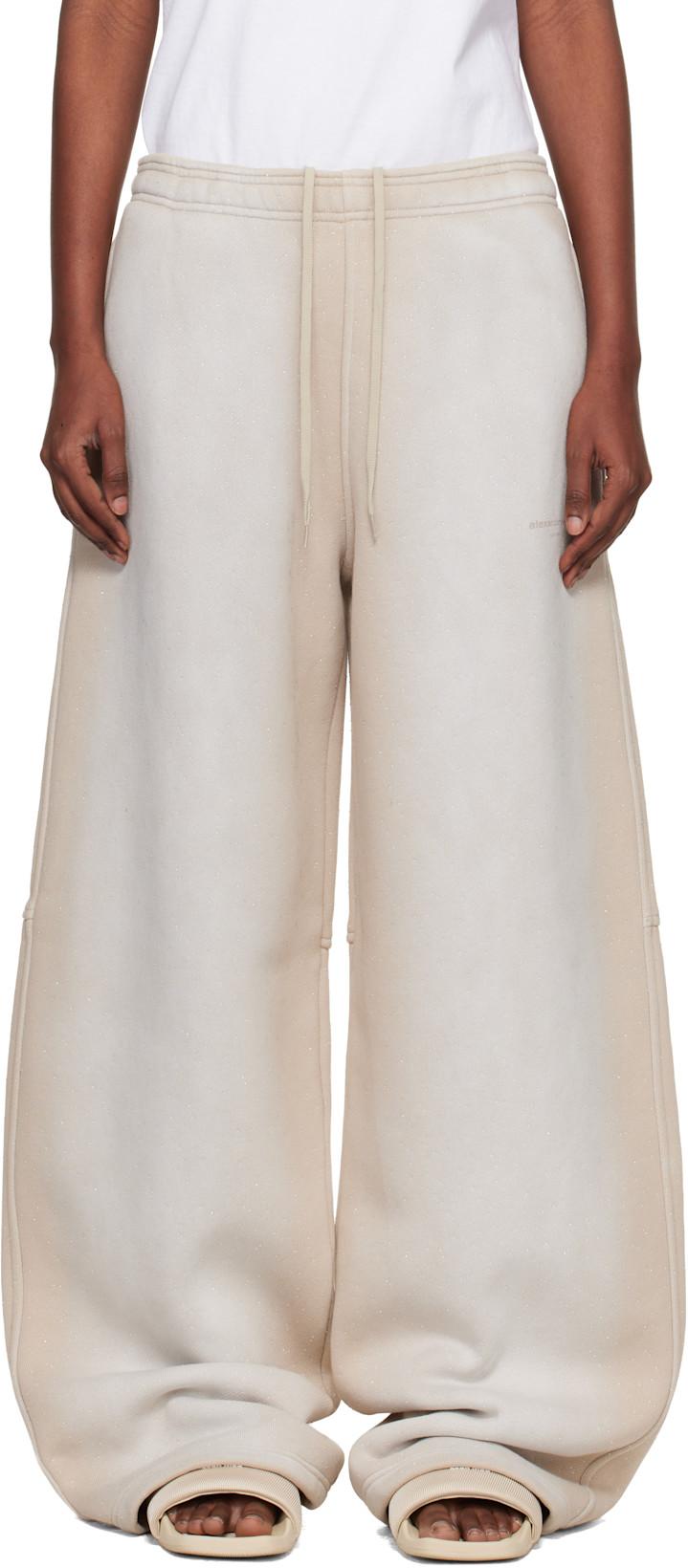 Gray Crystal Washed Terry Sweatpants by ALEXANDER WANG