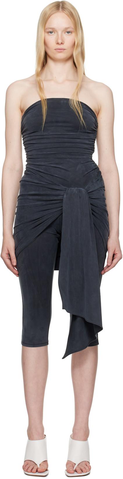 Gray Pre-Styled Wrap Catsuit by ALEXANDER WANG