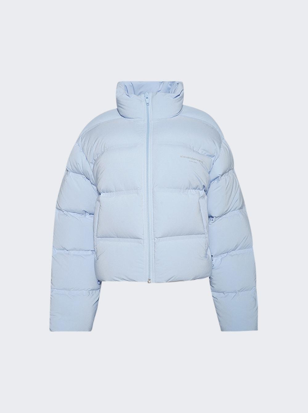 Jacquard Channel Cropped Puffer Jacket Oxford Blue  | The Webster by ALEXANDER WANG