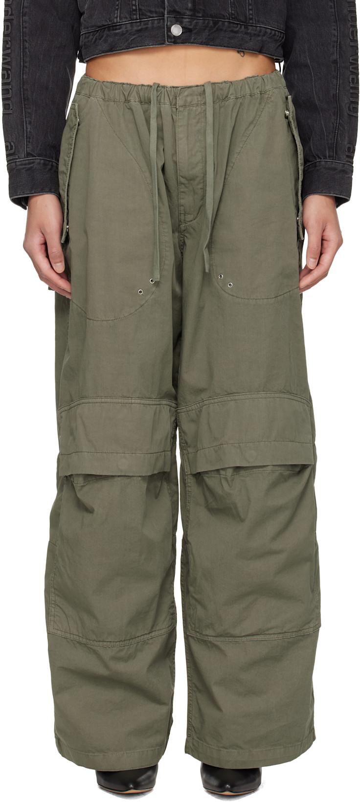 Khaki Mid-Rise Articulated Pockets Cargo Pants by ALEXANDER WANG