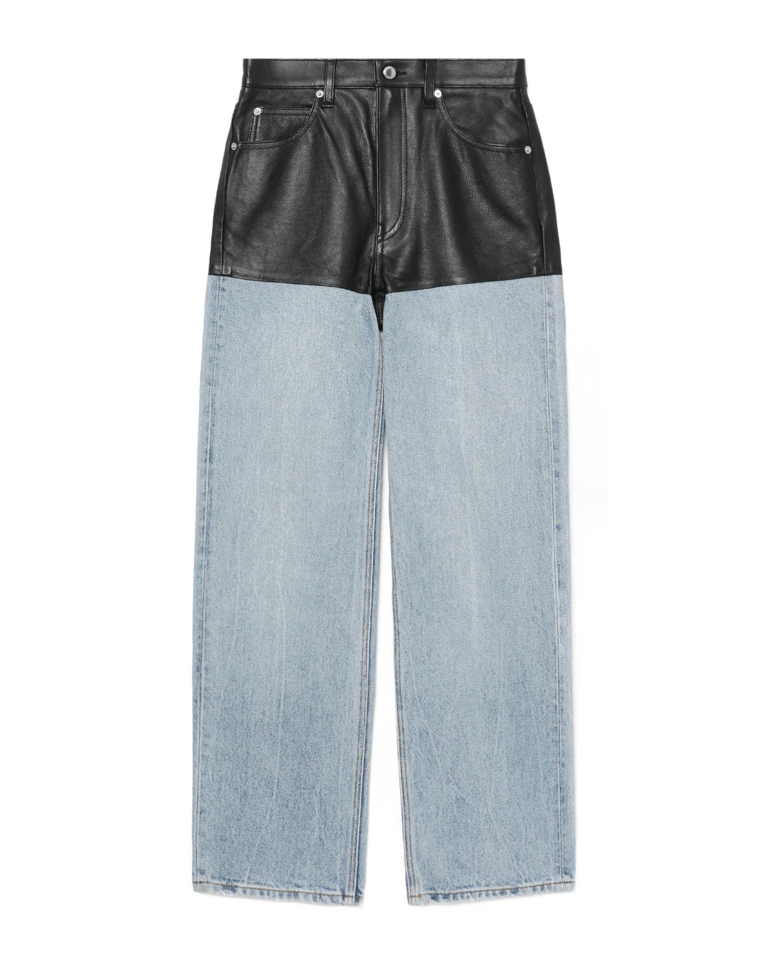 Leather stacker denim jeans by ALEXANDER WANG