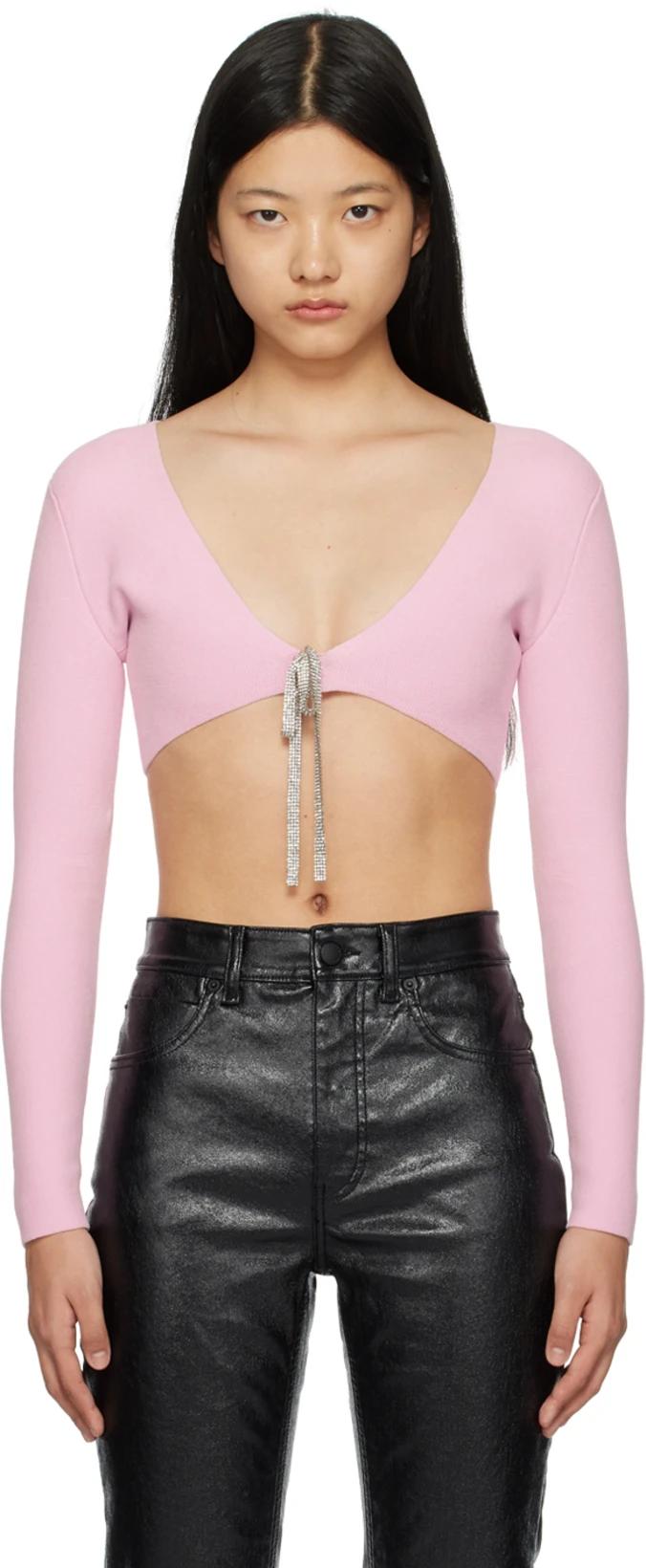 Pink Cropped Cardigan by ALEXANDER WANG