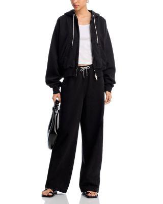 Rhinestone Drawstring Zip Up Hoodie & Mid Rise Sweatpants by ALEXANDER WANG Rhinestone Drawstring Zip Up Hoodie & Mid Rise Sweatpants by ALEXANDER WANG