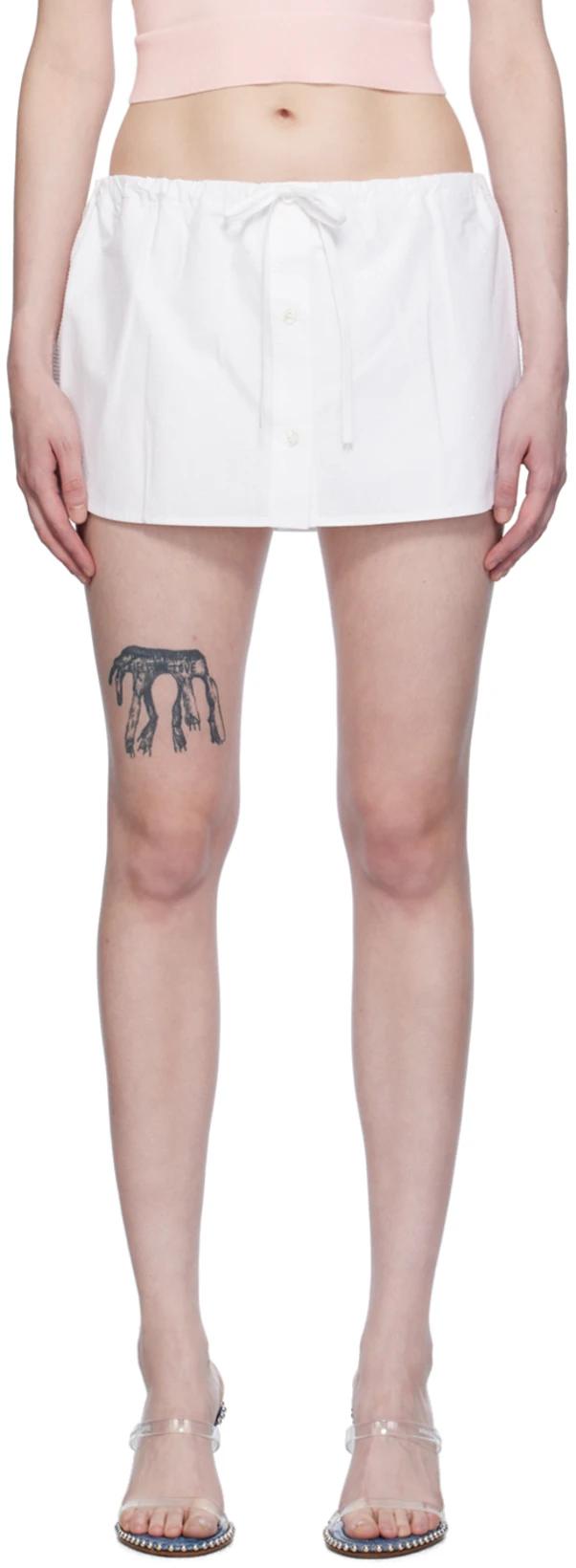 White Drawstring Skort by ALEXANDER WANG