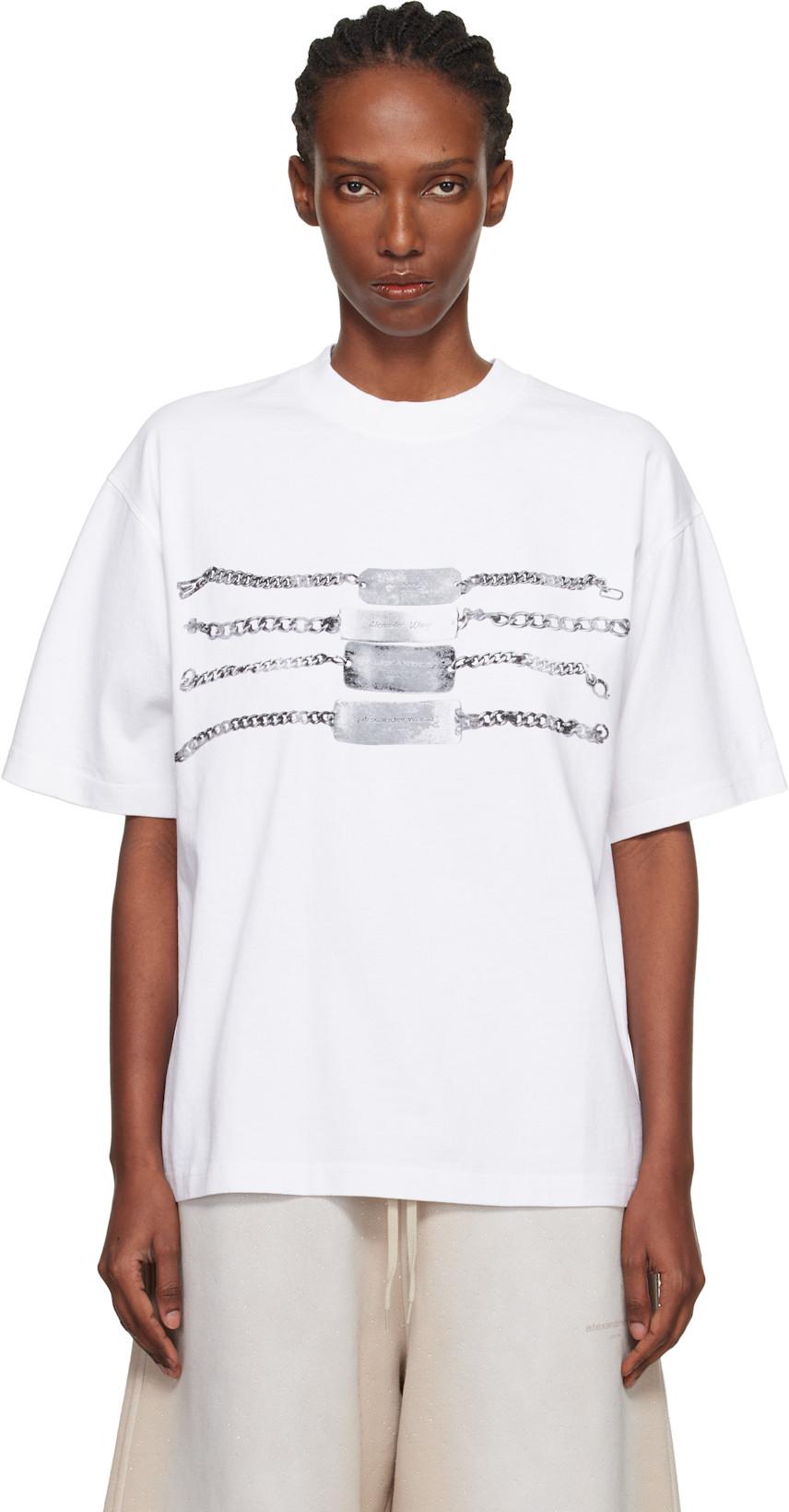 White Oversized Graphic T-shirt by ALEXANDER WANG