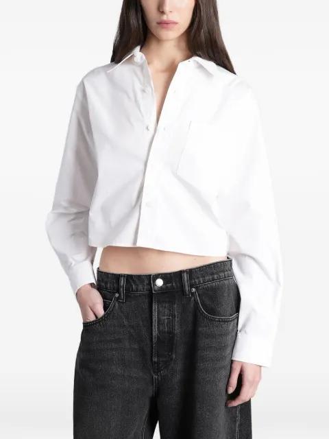 cropped logo-embroidered shirt by ALEXANDER WANG
