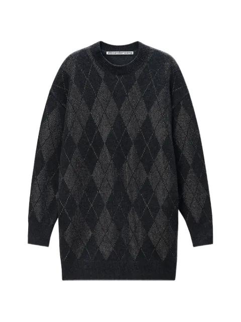 crystal argyle wool-blend dress by ALEXANDER WANG