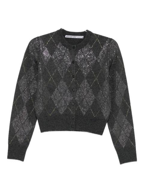 crystal-embellished argyle cardigan by ALEXANDER WANG