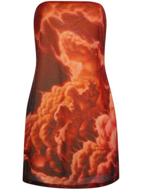 crystal-embellished cloud-print mini dress by ALEXANDER WANG