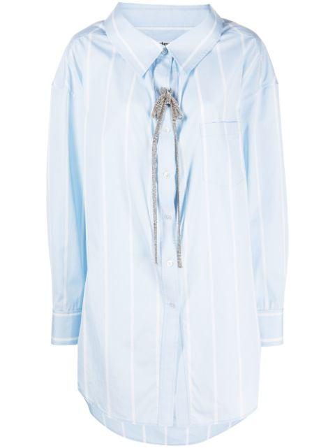 crystal-embellished striped cotton shirt by ALEXANDER WANG