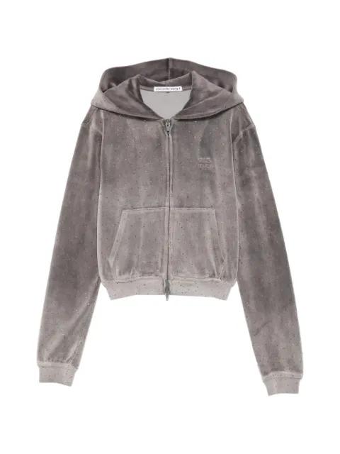 crystal-embellished velour hoodie by ALEXANDER WANG