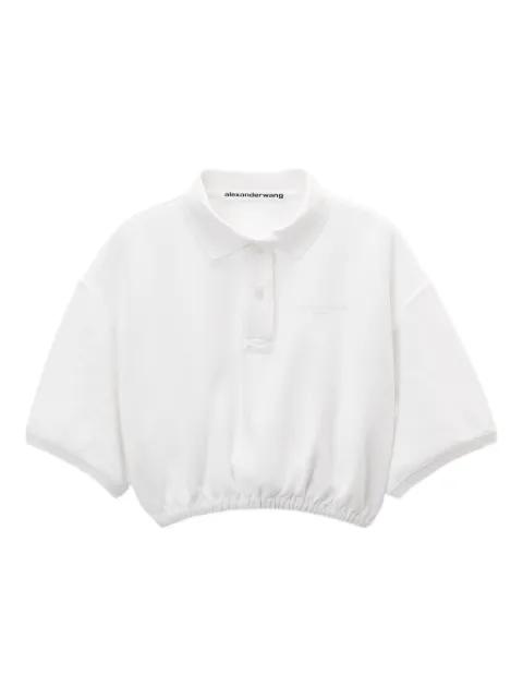 elasticated-hem cropped polo top by ALEXANDER WANG