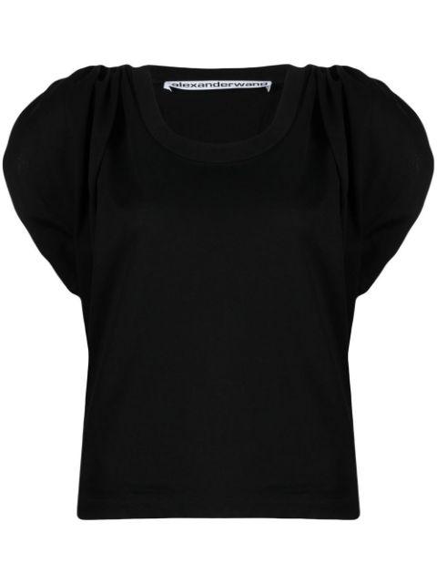 gathered-sleeve detail T-shirt by ALEXANDER WANG