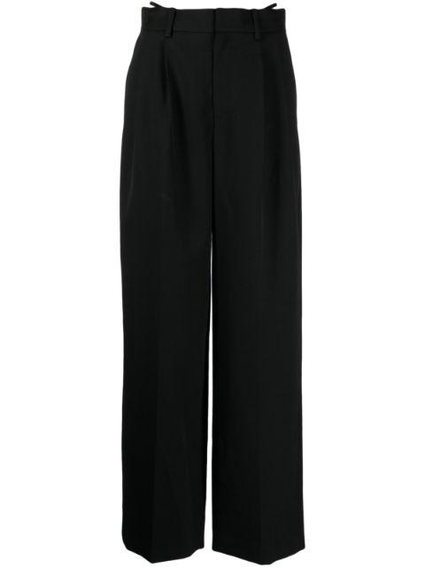 logo-embellished layered wide-leg trousers by ALEXANDER WANG