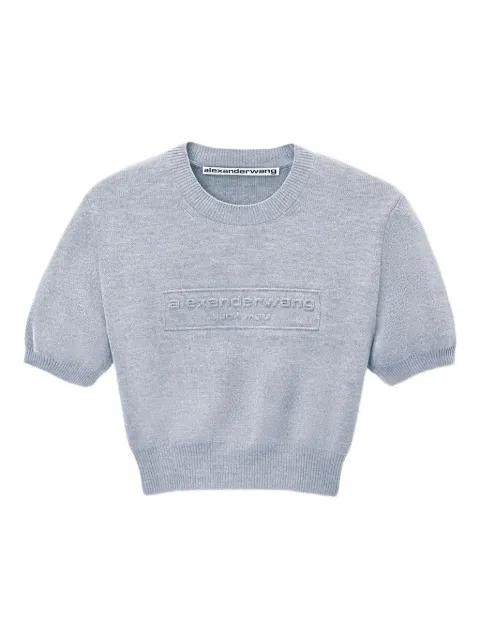 logo-embossed cropped knit top by ALEXANDER WANG