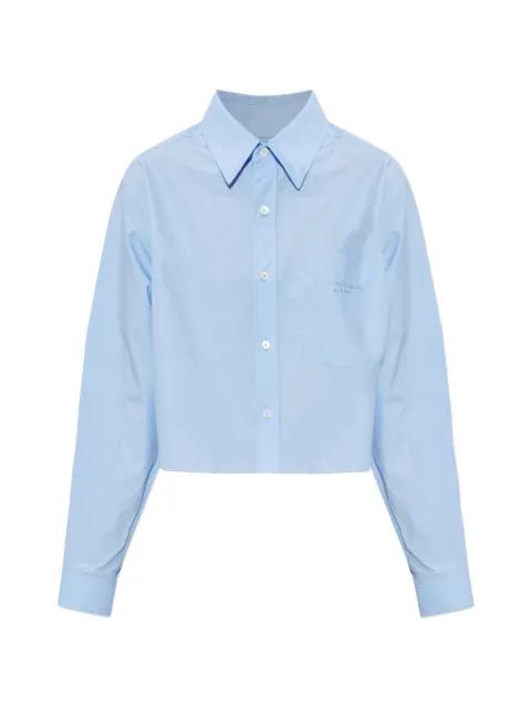 logo-embroidered cotton cropped shirt by ALEXANDER WANG