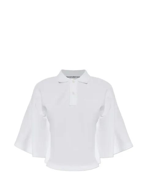 logo-embroidered flared-sleeve polo shirt by ALEXANDER WANG