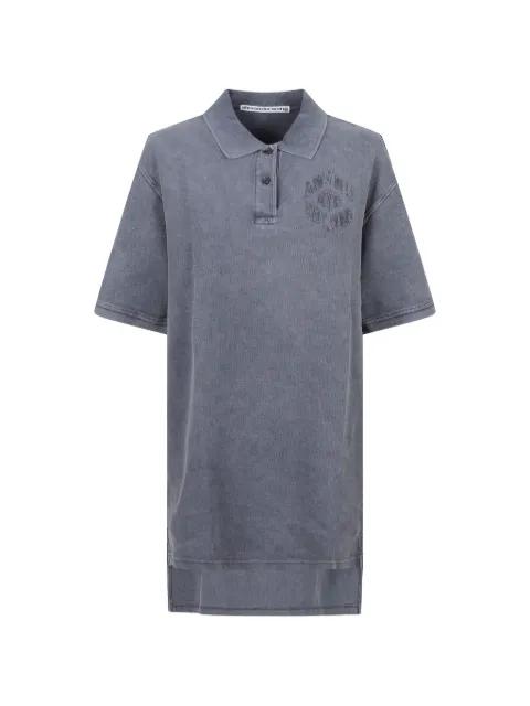 logo-embroidered piqué mini dress by ALEXANDER WANG