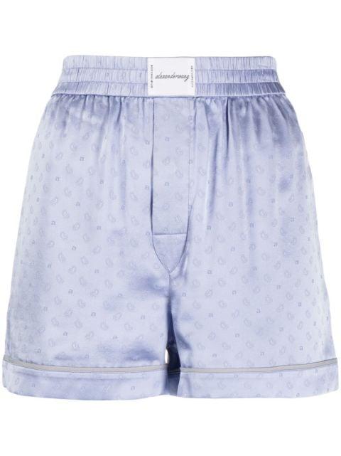 logo-jacquard silk boxer shorts by ALEXANDER WANG