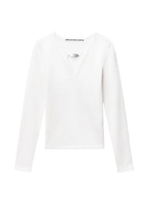 logo-plaque V-neck top by ALEXANDER WANG