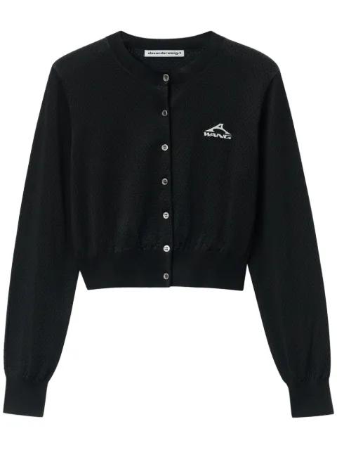 logo-print cardigan by ALEXANDER WANG