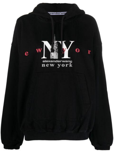 logo-print cotton-blend hoodie by ALEXANDER WANG