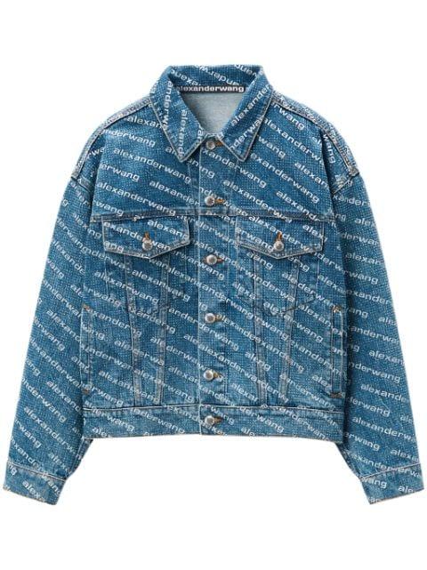 logo-print denim jacket by ALEXANDER WANG
