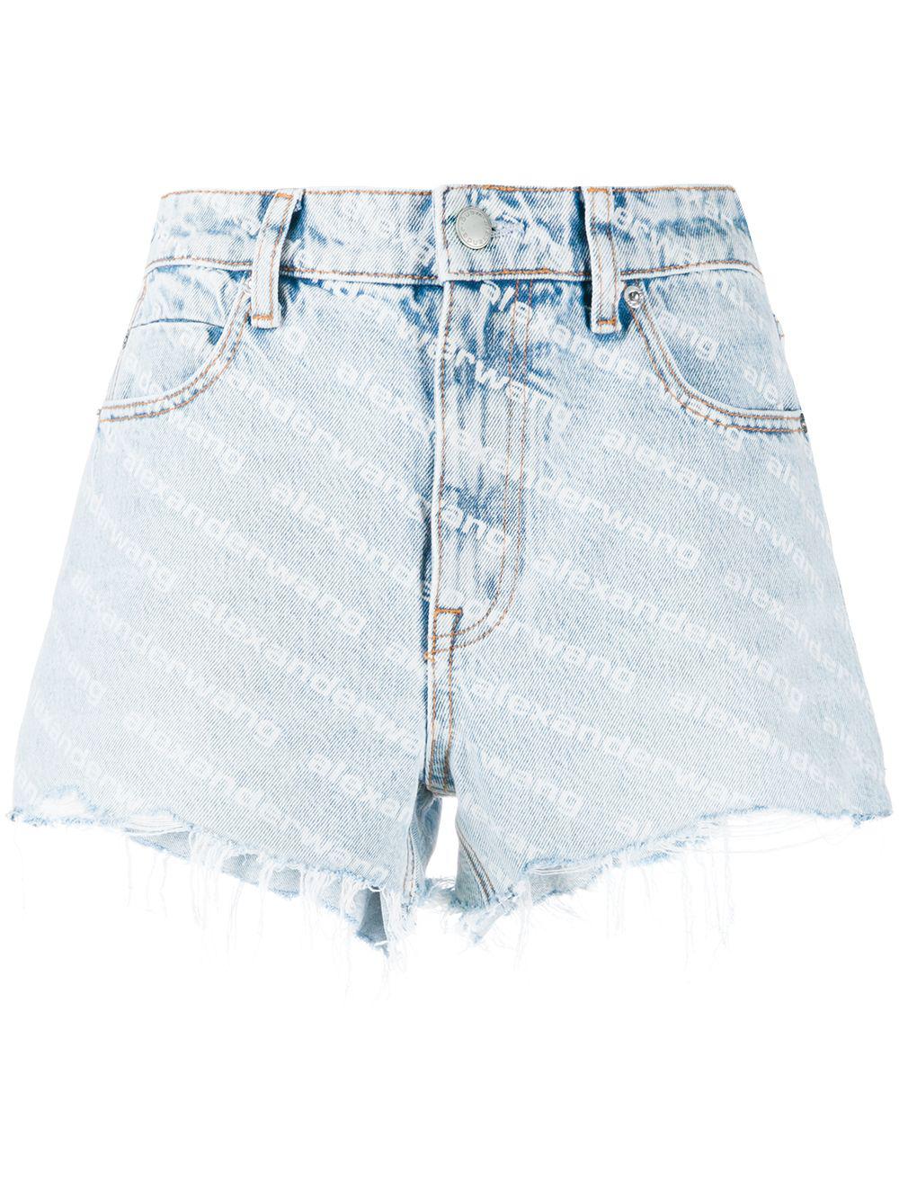 logo-print denim shorts by ALEXANDER WANG