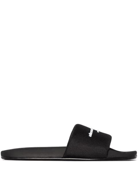 logo-print flat slides by ALEXANDER WANG