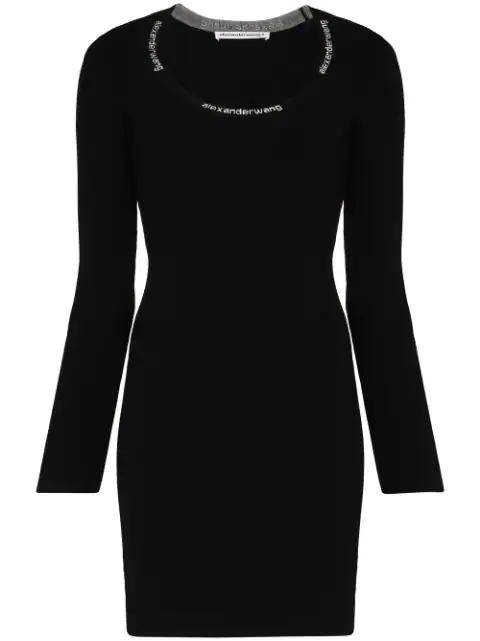 logo-trim bodycon mini dress by ALEXANDER WANG
